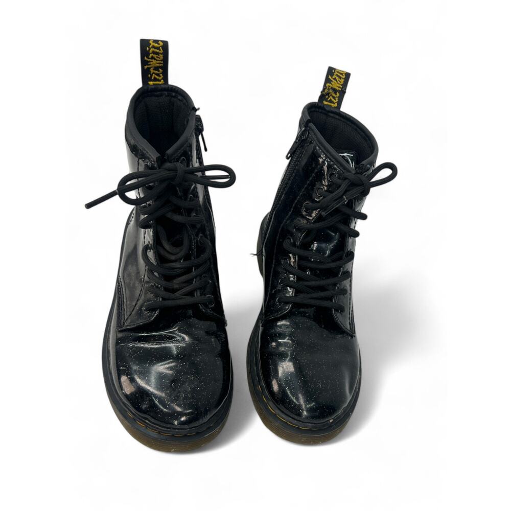 Doc Marten 1460 Black Glitter Lace Up Boots Size 3 Combat Shinny Ankle Boot - Picture 2 of 7